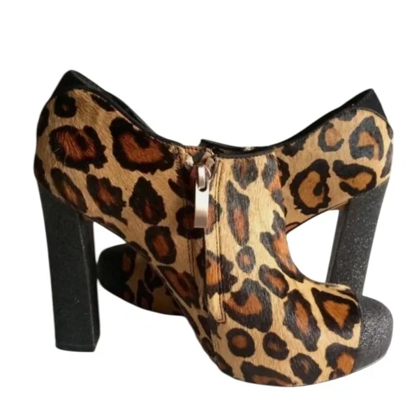 Sam Edelman size 10 Felix leopard calf hair platform bootie NWOT